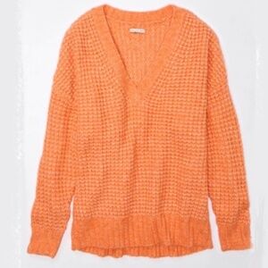 Womens American Eagle Whoa So Cozy Waffle Sweater Sz M